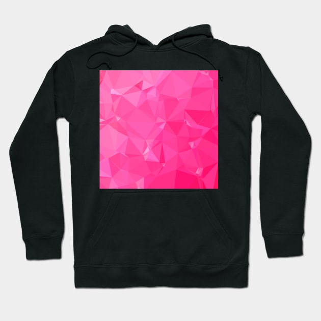 Persian Rose Pink Abstract Low Polygon Background Hoodie by retrovectors